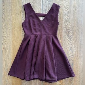 Danika Jay. Burgundy A Line Fitted Sleeveless Mini Party Cocktail Dress
